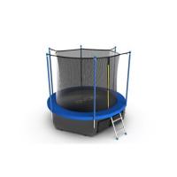 Батут с внутренней сеткой и лестницей EVO JUMP Internal 8ft (Sky) + нижняя сеть