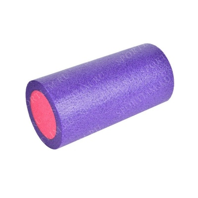 Ролик для йоги полнотелый 2-х цветный (ФИОЛЕТОВО/розовый) 30х15см. (B34490) PEF30-2